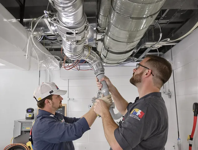 Stoneham Air Duct Cleaning technician performing thorough AC duct cleaning in Stoneham