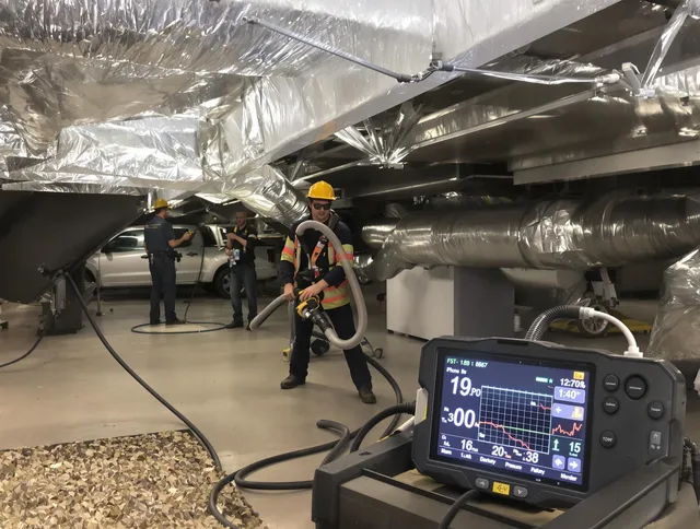 Professional negative pressure duct cleaning by Stoneham Air Duct Cleaning in Stoneham