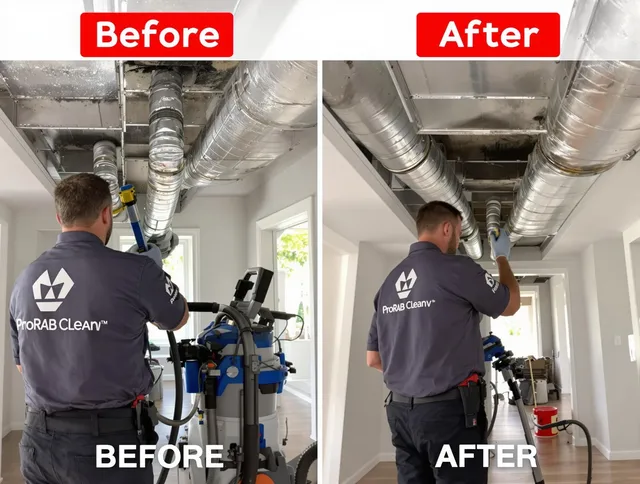 Stoneham Air Duct Cleaning expert performing thorough residential duct cleaning in a Stoneham home
